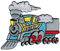 Lok Grau Blau Lokomotive Dampflok Aufnäher zum aufbügeln oder aufnähen Bügelbild Aufbügler für Kleidung gestickter Bügelpatch Applikation Bahn Patch Größe 8,0 x 6,0 cm