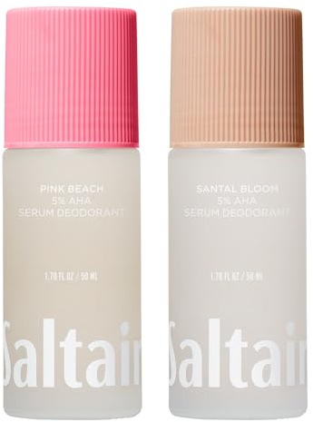 Saltair Serum Deodorant Signature Scents 2 Pack. 5% AHA Formula. Lactic Acid and Mandelic Acid Deodorant. Aluminum Free Odor Control for Women and Men. Travel Essentials, 2x 1.7oz Roll On