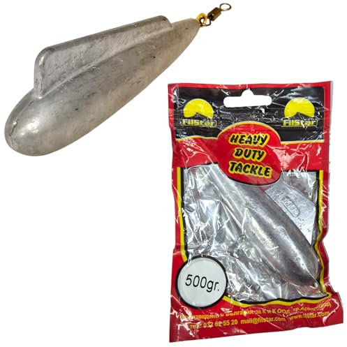 PRO FILSTAR Schleppblei Angeln 1 x 500g - Angelgewichte mit Wirbel - Trolling Angelblei - Angeln Blei - Meeresangeln Montage - Blei Gewicht - Bleigewichte - Sport Set Fishing Weights – Angelwirbel