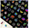 Bieiyhe 100 Stück Scrapbook Sticker Transparent, Holo Sticker Selbstklebend Vintage,Holographische Aufkleber Glänzende,Handyhülle Aufkleber Fotoalbum,Sticker Bullet Journal Aesthetic -Sternenhimmel