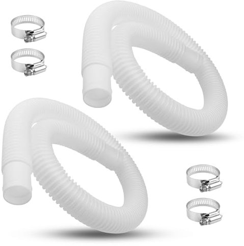 1-1/4 Inch x 3 Ft Pool Skimmer Filter Hose for Intex, Coleman & Summer Waves Above Ground Pool Skimmer, Pool Pump, Pool Filter, 1.25 Swimming Pool Return Suction Hose - 2 PCS