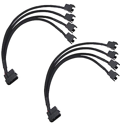 CIYODO Multi-plug Adapter Cable for Fans to 4 Fans Splitter White Extension Lead