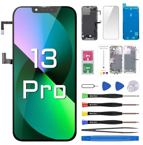 DGSCSMY for iPhone 13 Pro Screen Replacement 6.1 LCD Display Digitizer Front Speaker Proximity Sensor 3D Touch Full Assembly Repair Fix Tools Kit A2638 A2483 A2636 A2639 A2640
