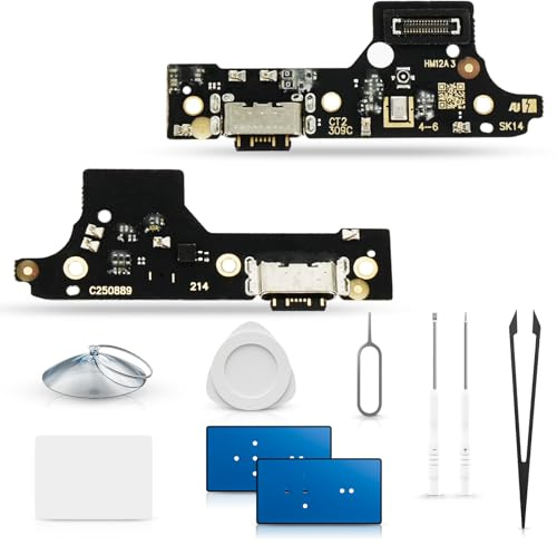 ExtKry Puerto de Carga para Xiaomi Redmi 12 4G/5G Kit Reparación | Conector de carga flex de carga placa de carga charger port con micrófono y kit reparación.
