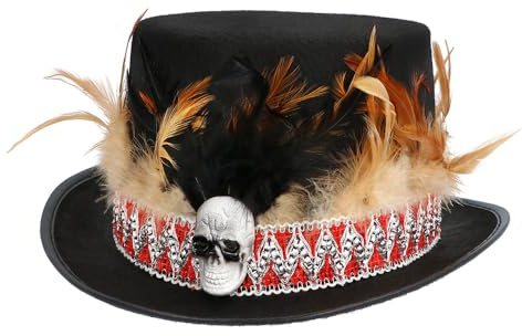 Boland 72209 - Hut Voodoo, Zylinder für Halloween, Karneval und Kostüme, Schamane, Wunderheiler