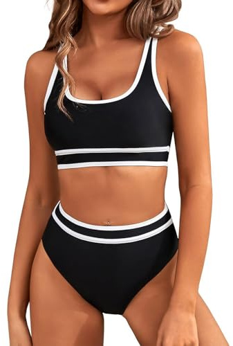 HTTDSLF Conjuntos de Bikinis para Mujer Push Up Bañadores Mujer Bikini Control de Vientre de Cintura Alta Traje de Baño