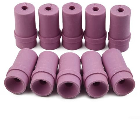 Sandblaster Ceramic Nozzle Tip 10pcs Set, 35mm Length 15mm Outer Diameter, 4.5-7mm Bore, Wear-Resistant Replacement Part(6mm)