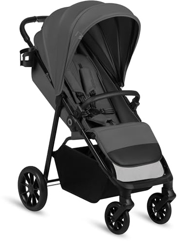 Lionelo Emerald Buggy bis 22 kg, 6 Monate - 4 Jahre,einhändig faltbar | EVA-Räder 360° mit Federung, 91 cm Liegefläche mit verstellbarer Rückenlehne, UPF50+ wasserdichtes Verdeck, großer Einkaufsko