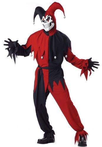 California Costumes Horror Hofnarr Rot Kostüm Clown Halloween Karneval Verkleidung Herren