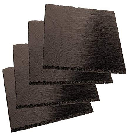 APS 41585–10 Lot de 4 Assiette Ardoise carrée – 10 cm x 10 cm