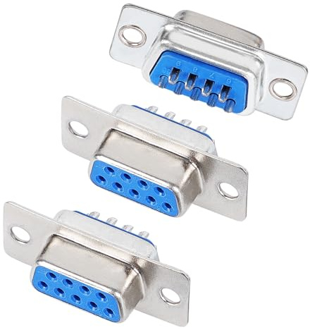 sourcing map 3 Pcs 9 Pin D-Sub Connector 2 Row DB9 Female D-Sub Connector VGA Adapter for PC Computer