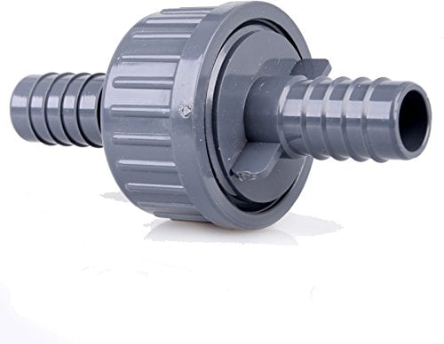 PVC Rückschlagventil 13 mm für Wasser oder Luft mit Schlauchtülle