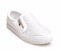 Womens Diamante Zip Loafers Trainers Skin Slip On Gold Skater Sneakers Flats Pumps Shoes_391_White_3