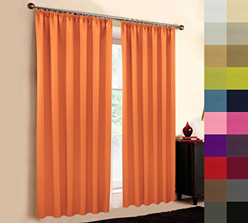 Sun World Verdunkelungsvorhang nach Maß, Gardinen nach Maß, Maßanfertigung, Vorhang nach Maß, Universalband, Faltenband, Light Orange (Höhe: 175cm x Breite: 145cm)