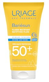 Uriage Bariesun Fluide Matifiant SPF50+ - Matifie et régule l’excès de sébum - Texture légère - Sans traces blanches - Résistante à l’eau et à la transpiration - Pour peaux mixtes à grasses - 50 ml