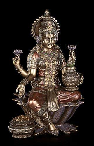 Indische Götter Figur - Lakshmi | Buddha Hindu Statue Gottheit Veronese Bronze-Optik