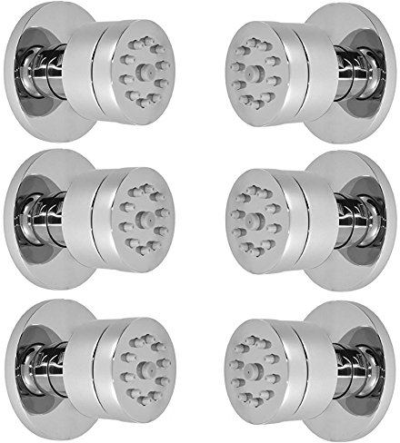 6x Seitenbrause/Köpermassagedüse für Dusche im runden modernen Design