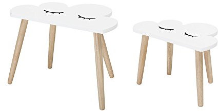 Bloomingville [W] Table, White, MDF,L45xH34xW27/L55xH46xW33 cm, Set of 2