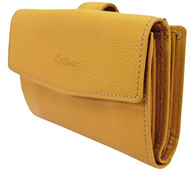 KATANA Porte Monnaie Femme en Cuir réf 953109 Taille Moyenne (10 Couleurs Disponible) (Jaune)