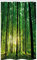 ABAKUHAUS Wald Schmaler Duschvorhang, Grüner Wald Sonnenaufgang, Badezimmer Deko Set aus Stoff mit Haken, 120 x 180 cm, Schwarz Grün Gelb