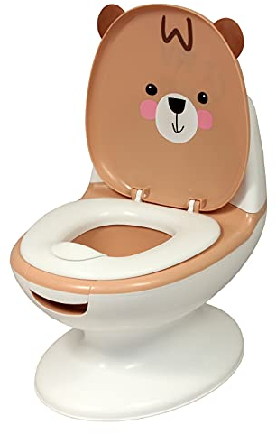 BAMBISOL Looping Pot Educatif Bébé Mini Toilettes pour Apprentissage de la Propreté Autonome, Ourson, 1 Unité