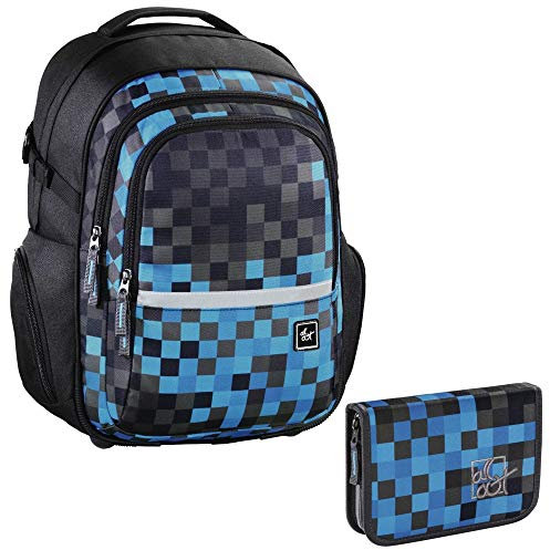Primus-Versand BLUE PIXEL - ALL OUT HAMA Filby RUCKSACK SCHULRUCKSACK-Set 2tlg. mit FEDERMAPPE
