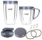Mixer-teile, 510 ml / 680 ml Becher mit Lippen-Ring, Flip-Top to go Deckel, Frischhaltedeckel, Dichtungen und StoÃŸkissen, kompatibel mit Nutribullet 600 W 900 W