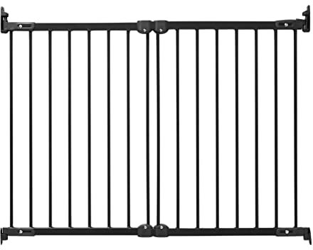 BabyDan FlexiFit 67-105,5 cm Ausziehbares & Flexibles Treppenschutzgitter Babygitter Schutzgitter Metall Schwarz Made in Dänemark - (Haustiergitter/Hundegitter)
