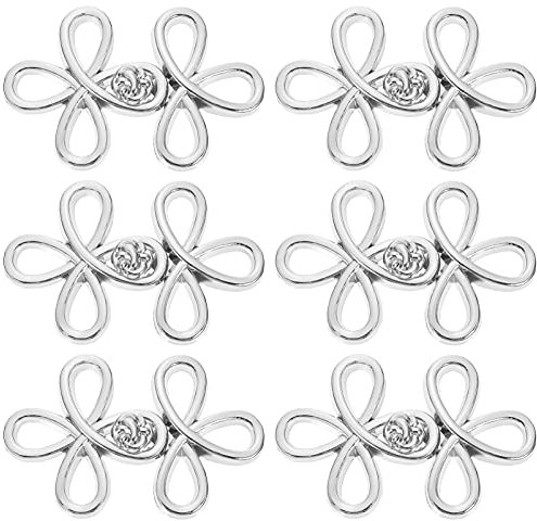 VALICLUD 6 paia di ganci di ricambio in argento, da cucire e chiudere gli occhi, per vestiti, pantaloni, gonne, costume da bagno
