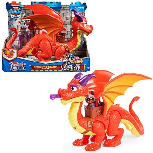 PAW PATROL, Rescue Knights Sparks der Drache Actionfigur mit Spielfigur Claw, Spielzeug geeignet für Kinder ab 3 Jahren