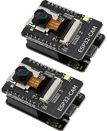 Heevhas 2 Stück ESP32-CAM Entwicklungs-Board Testplatine WLAN + Bluetooth-Modul ESP32 DC 5V Micro-USB Dual-Core-Entwicklungsplatine serieller Port mit OV2640 Kamera