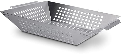 Grillkorb aus Edelstahl Grillschale 30 x 30 x 6 cm für alle Grillarten perfekt für Fleisch, Gemüse und Fisch spülmaschinengeeignet