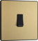 BG Electrical Single Wall Light Switch, 2 Way, Screwless Front Plate, Round Edges, Evolve, Satin Brass, 20A, 16AX, PCDSB12B