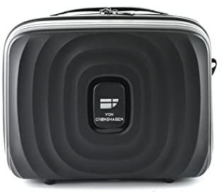 Von Cronshagen Kosmetikkoffer Mans Beauty Case | aus stabilem Polypropylen | großes Beautycase mit Aufsteckfunktion | passend zu Mogens Koffer | mit längenverstellbaren Schultergurt (schwarz)