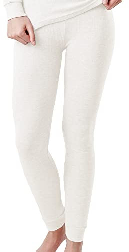 OCERA Thermo Unterhose für Damen, Warme Thermounterwäsche aus Baumwolle für den Winter - creme - M