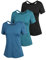 ADOME Sportbekleidung für Damen Funktionsshirt Damen Laufshirt Shortsleeve Yoga Top Rückenfreies Oberteil Rundhalsausschnitt Oberteile 3er Pack Pat2 XL