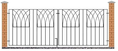Abbey Modern Double Driveway Gate - Solid Steel - Fits Gap of 2413 mm x 812 mm High - Electro Galvanised/Black Powder Coated