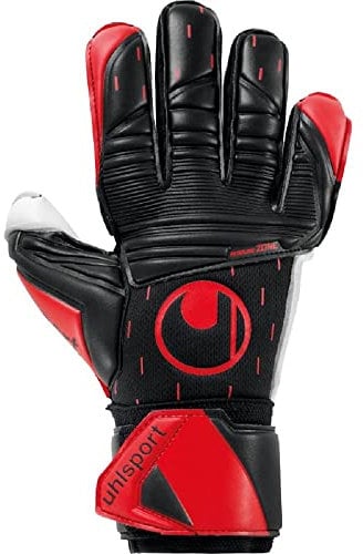 uhlsport Classic Absolutgrip Fußball Torwarthandschuhe für Kinder und Herren, Torwart-Handschuhe, Fussball-Handschuhe mit Handgelenkfixierung - schwarz-rot-weiß