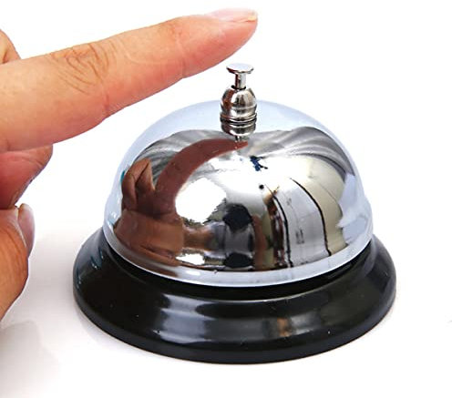 BOBOZHONG Sonnette de comptoir,Cloche de Réception,Cloche de Table,Cloche d'Appel en métal pour Restaurant,Cuisine,école,Salle de réception ou Cloches d'entraînement pour Animaux de Compagnie