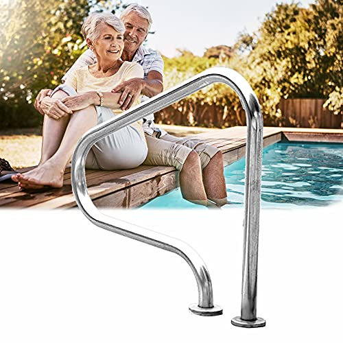 ZEELYDE Rampe Piscine,Hauteur de la Rampe de Piscine 80 cm avec kit d'installation - Produits de sécurité pour Piscine antidérapants à Montage Facile