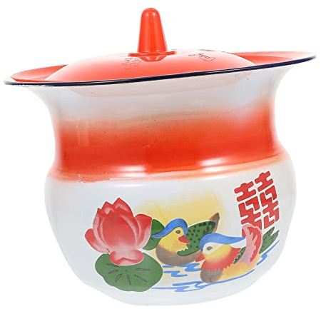 Hoement Emaille Spucknäpfe Hochzeitsdeko Kreative Töpfchen Spucknapf Wohnheim Kinder Töpfchen Urinaleimer Für Kinder Retro-urinalbehälter Jahrgang Eisen Pfanne Schwangere Frau