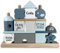 Personalisierte Babygeschenke in Blau I Geschenk zur Geburt Junge I Handmade Spielzeug I Personalisierte Geburtsgeschenke Baby Kind I Geschenkidee mit Name & Geburtsdaten (Steckspiel Haus)