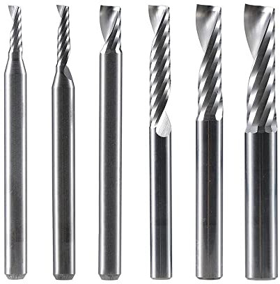 5pc 3D CNC Fräser Gravur Bit 3.175/4/6 Schaft Einzelflöte CAD CAM Spiralschaftfräser for Holzbearbeitung Metall Aluminium (Size : 5PC-SP1F-D6.0-L15)