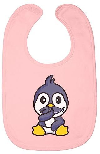 Shirtgeil Babylatz mit Motiv Pinguin Baby Kleidung Neugeborene Mädchen Junge Baby Lätzchen One Size Rosa