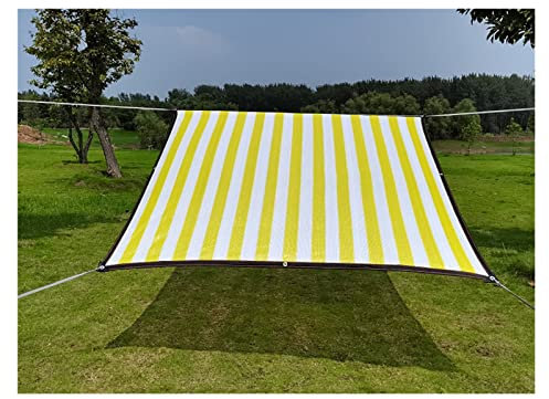 Sonnenschutz Netz Schattierungsnetz Für Balkon Garten Dach Schule Carport Fenster Verschlüsseltes Schattennetz Atmungsaktive Wärmedämmung (Color : White+Yellow, Size : 1 * 2m)