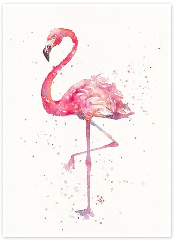 Fancy Flamingo Poster von Sillier Than Sally 30 x 40 cm Pastell Wandbilder Wanddeko