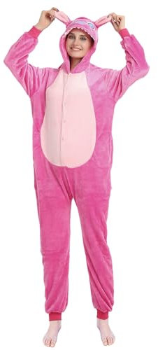 shengo Stitch Onesie Tuta Animal Relax Costume Donna Pigiama Carnival Halloween Pigiama Cosplay Adults Carnival Onesie (Rosa, XL), xl, XL Große Größen