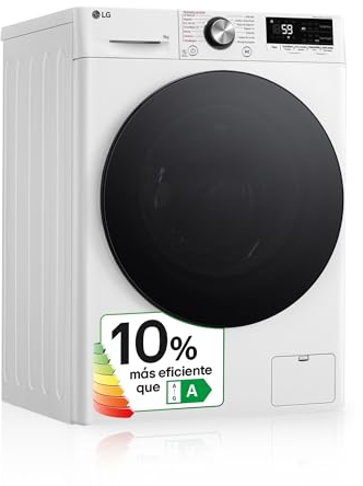 LG F4WR7009AGW - Lavadora Inteligente, 9kg, AI Direct Drive, 1400rpm, Carga Frontal, TurboWash 360º, Wifi, Vapor Steam, Clasificación A, Serie 700, Blanco