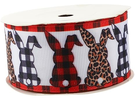 VILLCASE 1rolle Easter Geschenkband Mit Festlichem Druck Yards Breit Für Kreative Bastelprojekte Und Festliche Dekorationen Zu Ostern