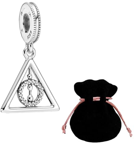 JABEDE Anhänger aus 925er Silber, inspiriert von der Harry-Saga, kompatibel mit Armbändern der wichtigsten Marken, inklusive elegantem schwarzen Beutel, ideal zum Valentinstag, estandar,